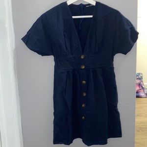 Shein blue button down dress